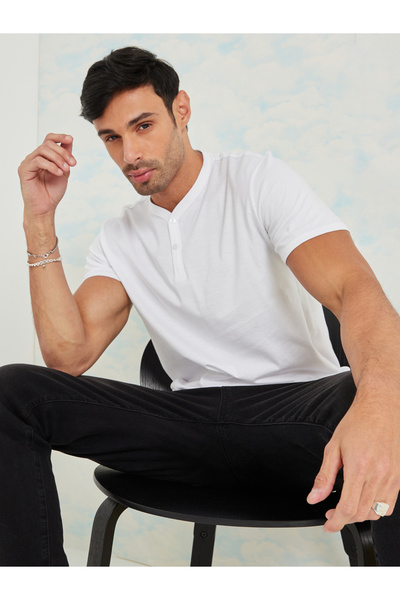Styli Henley Neck Regular Fit T-Shirt