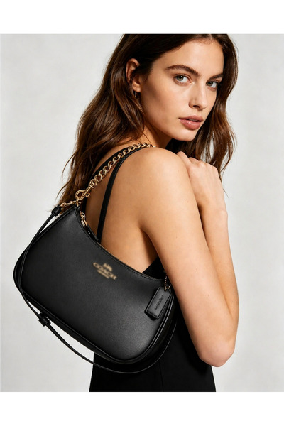 Doze Black Luxury Leather Women's Shoulder Bag
