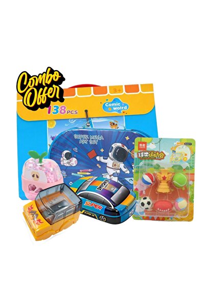 BUYNUK MEGA COMBP |138 Pieces Super Mega Art Set for Kids with Car Pencil Sha...