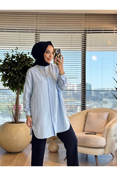Lamazi Veil 4008 قميص آدا أزرق