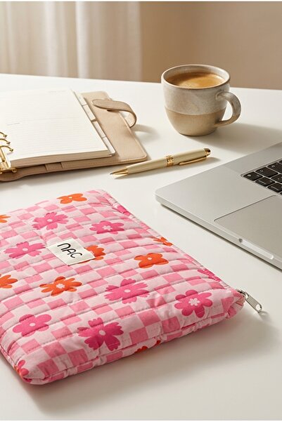 NAC STORE Flower 13 İnç Laptop ve Tablet Kılıfı | Kapitone Organizer Çanta Su...