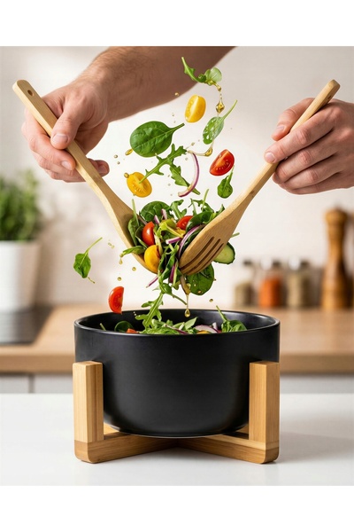 NO BRAND Bol de salată semirotund din porțelan, set boluri de salată 24 cm