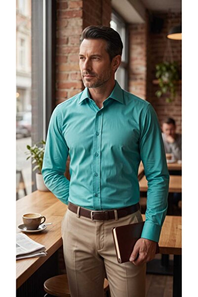 Louis Fabel Plain Long Sleeve Lycra Men's Shirt