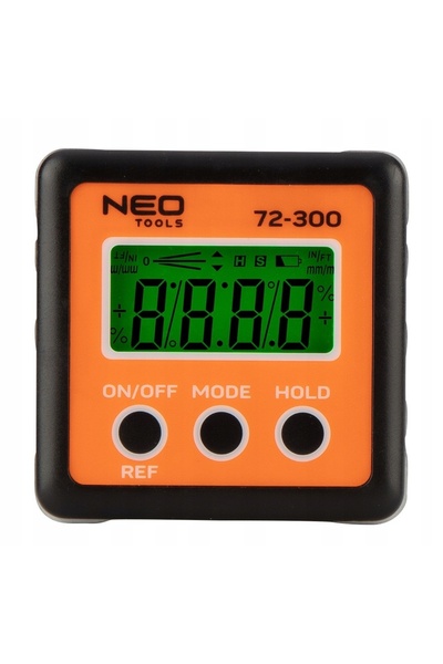 NEO Tools Goniometru digital, indicator de unghi, nivelă LCD, magnetic, cu ca...