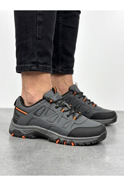 Lütfi Men's Gray Outdoor Thick Sole Daily Walking Shoes