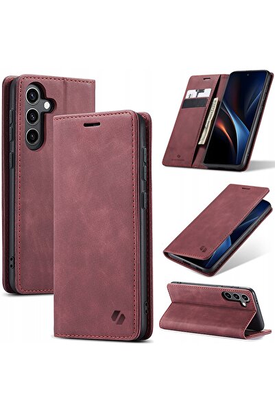 NO BRAND Husă tip carte pentru Galaxy S25 Spacecase, portofel, moale, din piele.