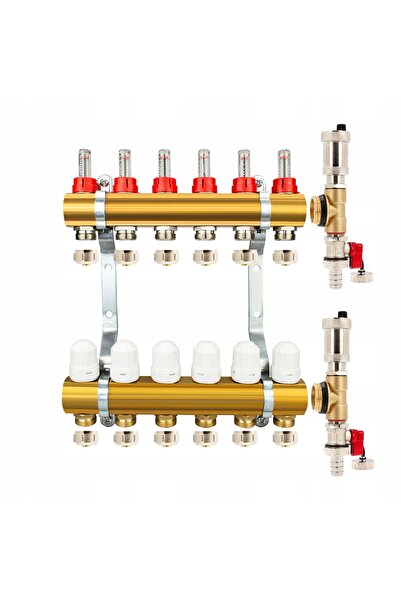 TRCR DISTRIBUITOR ÎNCĂLZIMENȚ ÎN PARDOSEALĂ PEX 6 CIRCUITE VENTILATOARE DE AER