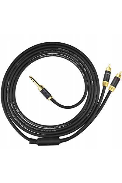 NO BRAND Cablu audio Jack stereo 6,3 mm - 2x RCA Klotz 3m
