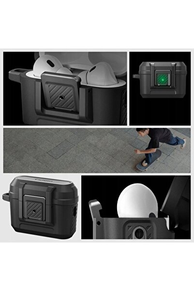 Spigen Lock Fit Airpods Pro 1/2 negru/negru mat ACS05485