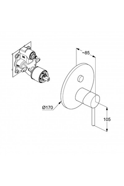Kludi BOZZ baterie de baie și duș negru mat PUSH&SWITCH 386593976