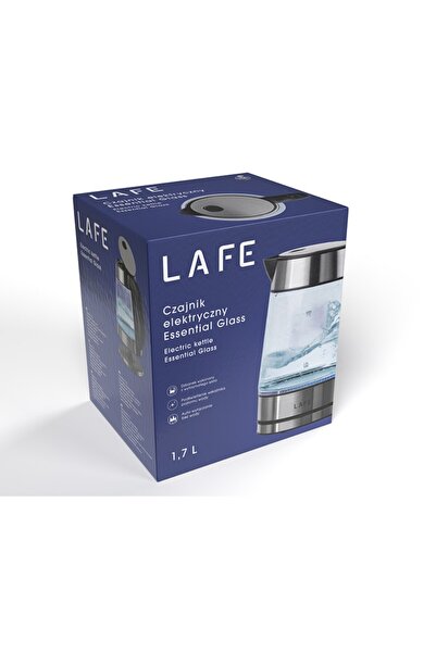 Lafe Fierbător electric din sticlă, fără fir, iluminat cu LED, 1.7L, putere m...