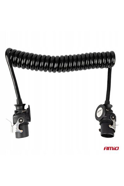 AMIO Cablu spiralat EBS ABS, 15 pini, mufă TIR pentru camion și remorcă, 5m, 24V