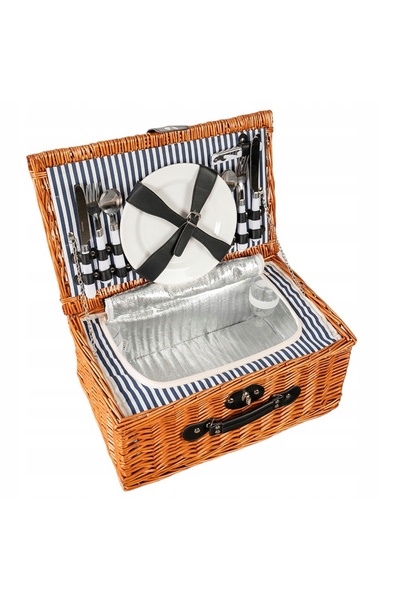 NO BRAND Coș de picnic din răchită cu echipament inSPORTline Marijan