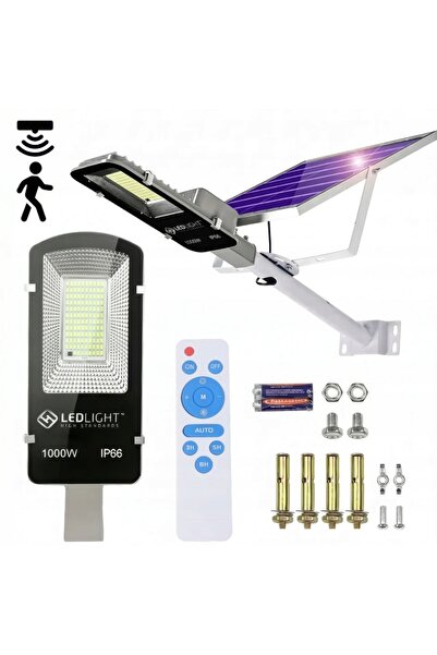 NO BRAND Lampă stradală solară LED de 1000W cu senzor de mișcare și telecomandă