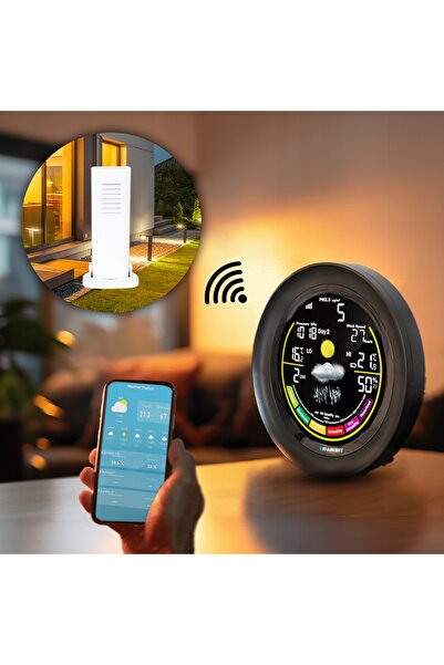 Blaupunkt Stație meteo TUYA Wi-Fi cu senzor LCD color WS35BK și aplicație