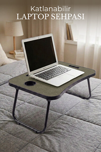 Nandy Home Portatif Katlanır Laptop Sehpası Tablet Telefon ve Bardak Tutuculu...
