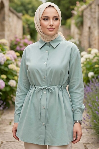 TOFİSA Tünel Kemer Detaylı Tunik Mint - 28726-MINT