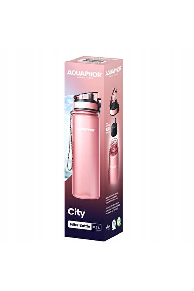 Aquaphor Sticlă cu filtru CITY 0.5l roz pudră + 3 filtre