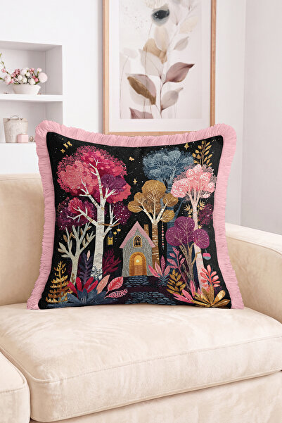 Realhomes Fairy Tale Forest Inside House and Colorful Tree Pattern Fringed Th...