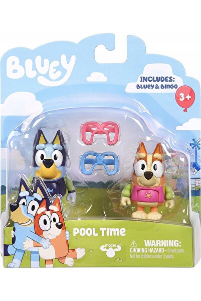 Moose Toys BLUEY BLUEY ȘI BINGO LA PISCINĂ set de 2 figurine pentru copii +3 ani