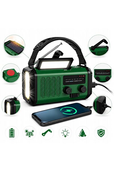 NO BRAND Radio de urgență de 10.000 mAh cu alimentare solară, AM/FM, pentru u...