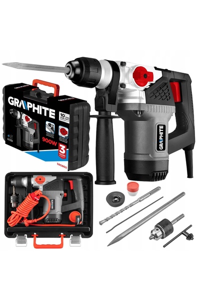 graphite Ciocan rotopercutor SDS+ de 900W, Carcasă 58G860