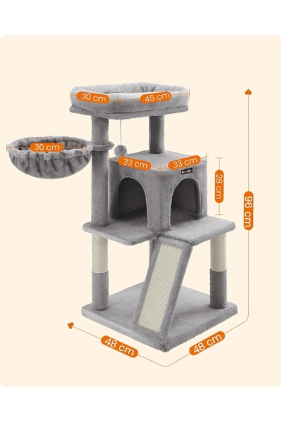 NO BRAND DRAPAK PENTRU PISICI DRAPAK NISKI 96cm CASĂ PENTRU PISICI CU MULTE N...