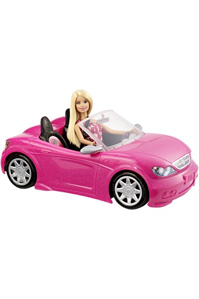 Barbie Mașină de lux decapotabilă pentru păpuși, set cu păpușă