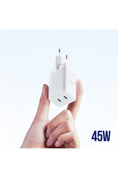 NO BRAND Allity 45W 2x USB-C GaN PD QC Încărcător de perete cu încărcare rapidă