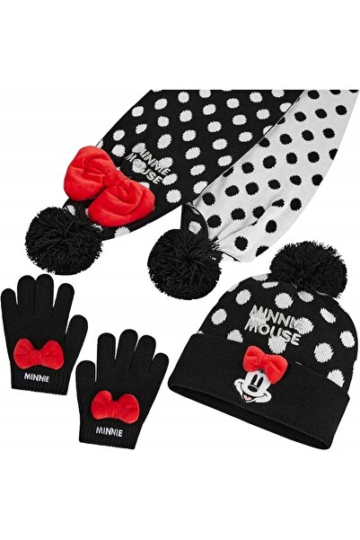 Disney SET DE IARNĂ MINNIE 3 PIESE Căciulă-fular pentru fetiță Minnie cu buline