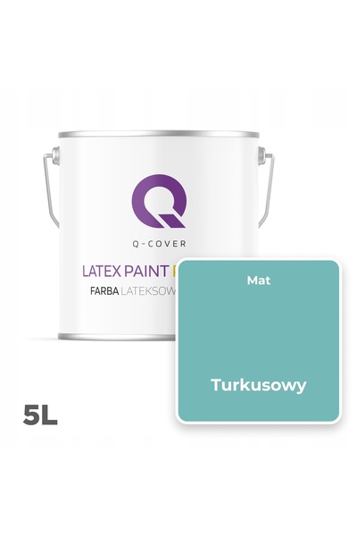 NO BRAND Vopsea pentru pereți, impermeabilă, culoare turcoaz, H1441, mată, 5L...