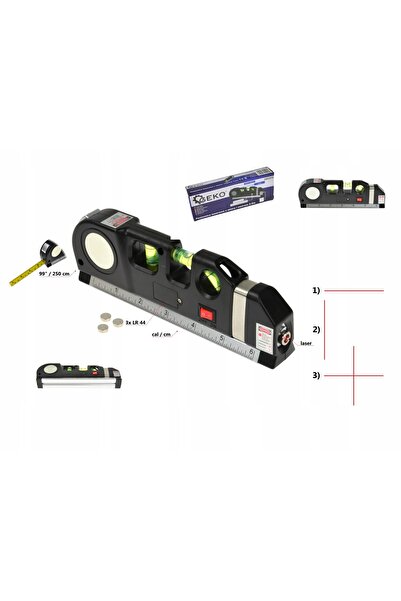 GEKO Nivelă laser cu bandă de măsurare de 2,5 m