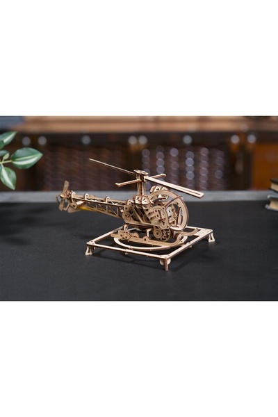 NO BRAND Kit de asamblare model mecanic din lemn 3D tip puzzle - Elicopter UG...