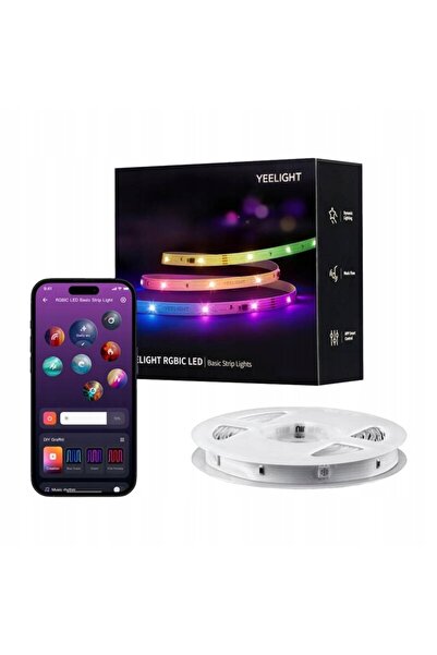 Yeelight Bandă LED RGBIC Bluetooth de 12m cu adaptor de alimentare și controler