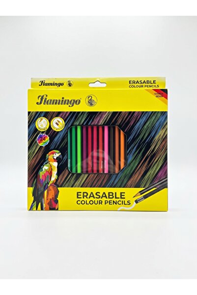Flamingo Erasable Colour Pencils | Pack of 24 Pcs