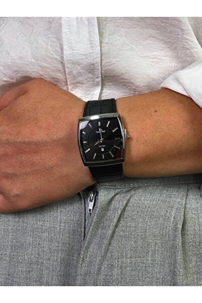 Arvens Vintage Black Dial Black Men's Wristwatch Stainless Steel Case Leather...