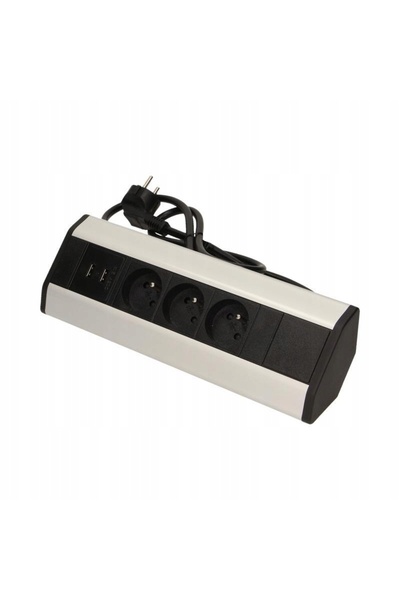 Orno Priză de mobilier 3x250V AC cu USB și cablu de 1.8M