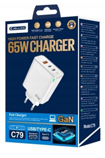 NO BRAND ÎNCĂRCĂTOR JELLICO C79 GAN PD 65W 2XUSB-C 1XUSB QC3.0 PENTRU TELEFON...