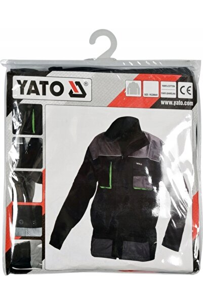 yato PALEA L WORK SWEATSHIRT 100% BUMBAC 8 BUCUNȚĂRIE POCKETURI NEGRU/GRI/VERDE