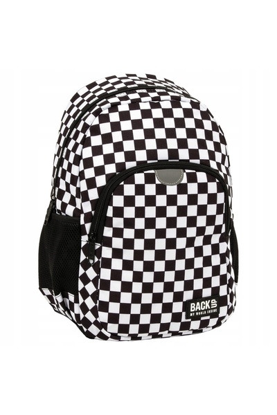 NO BRAND Derform rucsac școlar cu un singur compartiment, alb, negru, 24 l