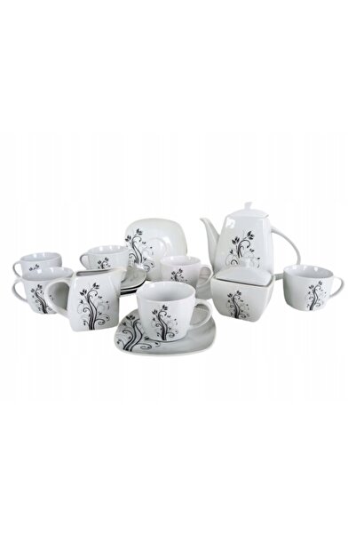 NO BRAND SET DE CAFEA CEAȘCĂ DE CAFEA CEAINICĂ TIPĂCĂ 17 EL. PORȚELAN