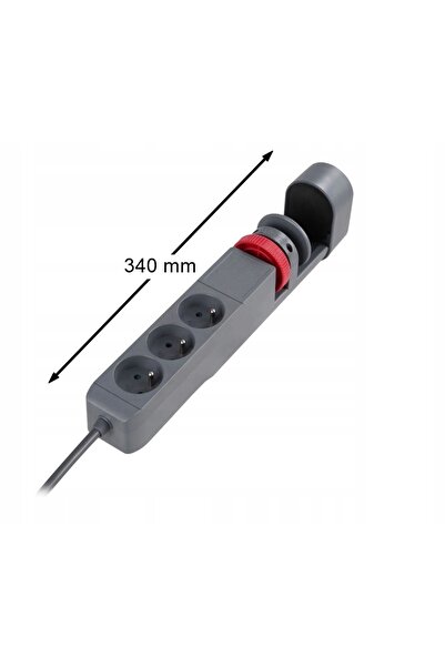 Virone Prelungitor de birou 3-în-1 cu împământare, 2x USB, 1x cablu Type-C, 1.5m