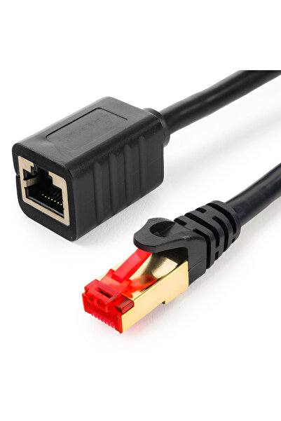 Spacetronik Cablu LAN prelungitor lung CAT7 Ethernet RJ45 negru 10m 600MHz