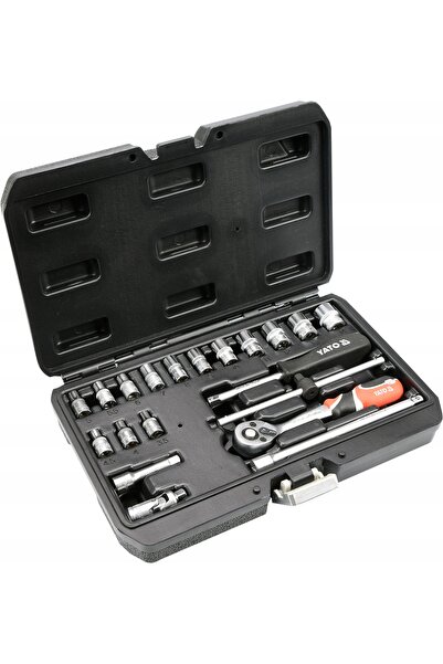 yato Set de scule: chei, tubulare, clichet 1/4'', 20 piese
