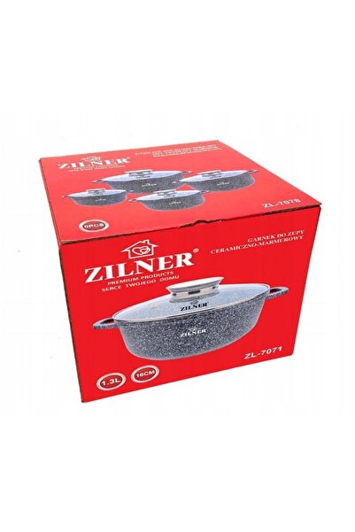 ZILNER Oală de piatră 1,3l 16cm inducție capac de marmură