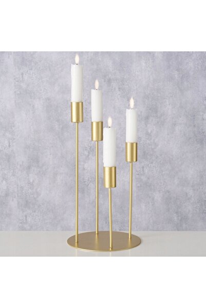 Boltze SUPPORT LUMÂNĂRI METALIC AURIT DECORATIV MODERN PENTRU 4 LUMÂNĂRI JUNT...
