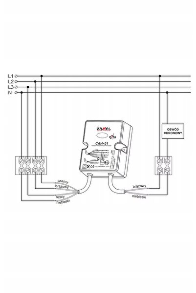 ZAMEL EXTA CAH-01 SENZOR ASIMETRIE TENSIUNE 230/400VAC 2500VA 1NO 10A 33MA