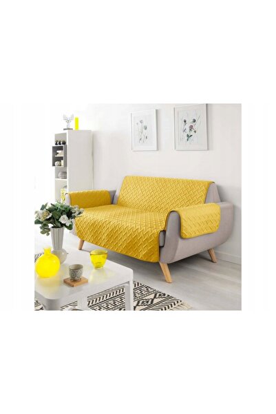 Douceur D'INTERIEUR HUSĂ CANAPEA 3 LOCURI galbenă MATLASATĂ 279x179