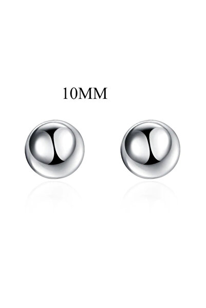 Choice1 10mm Cute 925 Silver 8/10/12mm Round Smooth Solid Bead Ball Stud Earr...