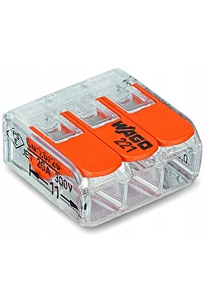 NO BRAND Set 30 bucăți conectori Wago 221-413 pentru cablu 3x 0,14-4 mm² cu l...